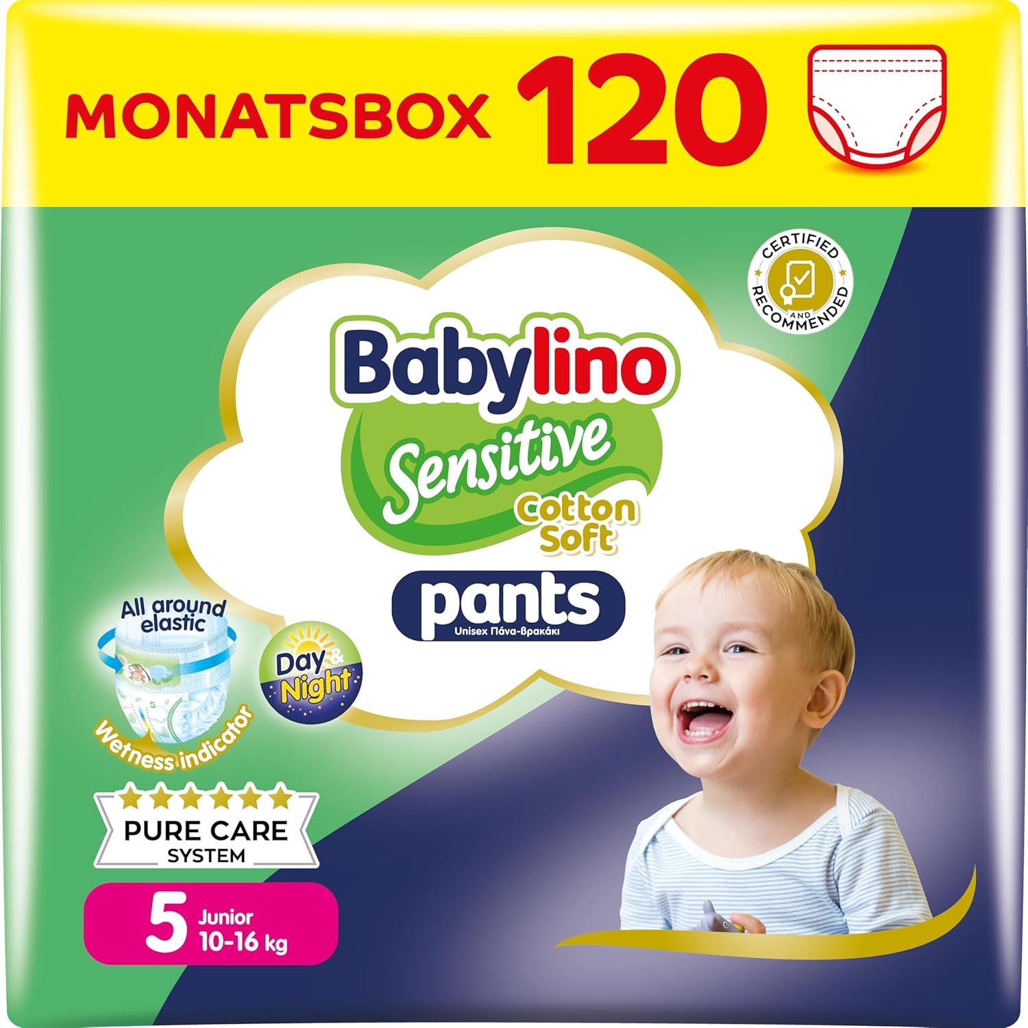 Scutece Sensitive Cotton Soft, mărimea 4, Pants Maxi (7-13 kg), 22 bucăți