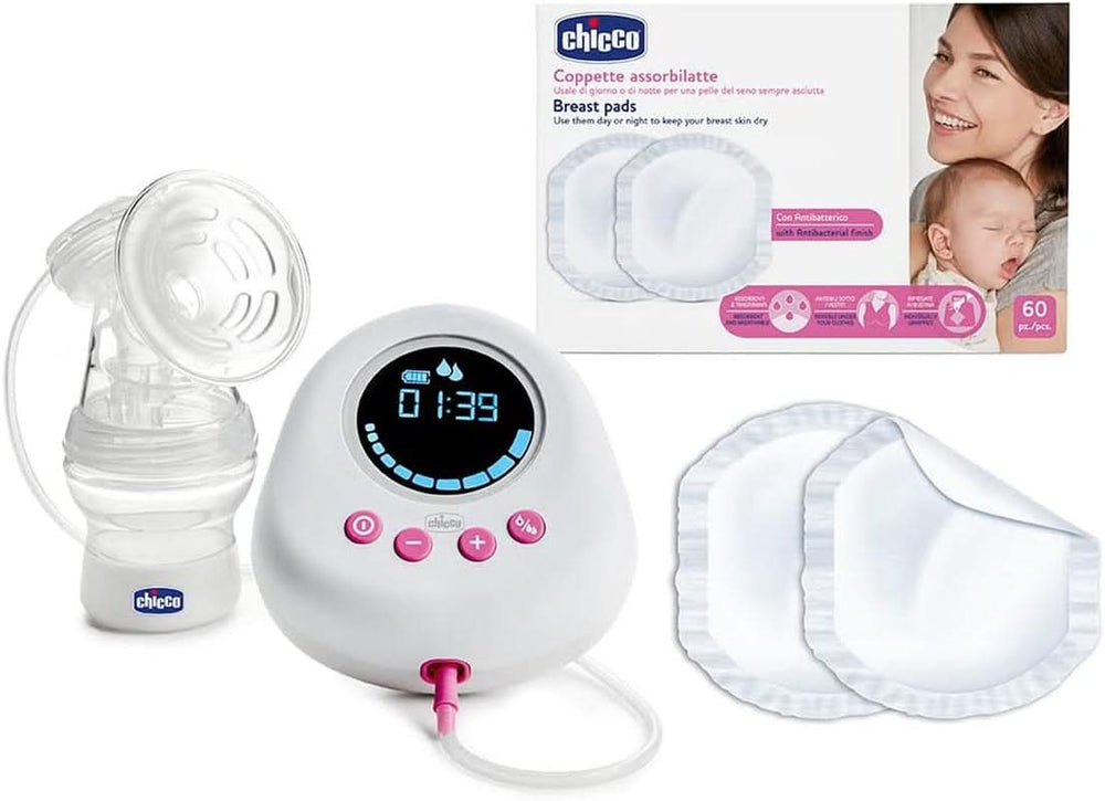 Chicco, portable electric breast pump, 5 intensity levels, 150 ml Accessories Food and Breastfeeding Bebe Naty Shop Milchpumpe + Sauger