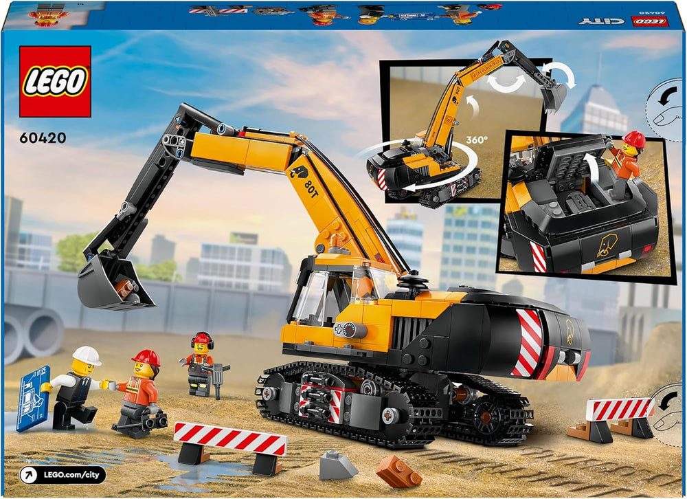 LEGO City Crawler Excavator, toy excavator for children from 8 years old, construction toy with excavator model, buildable truck with accessories and 3 minifigures 60420 Construction sets Besuche den LEGO-Store
