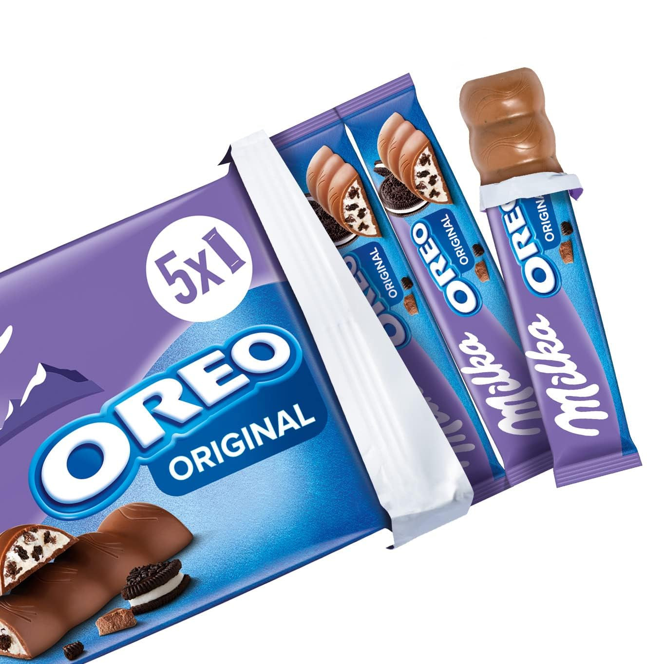 Milka & OREO bars – Alpine milk chocolate with crunchy pieces of OREO biscuits in milk cream – 13 x 185g