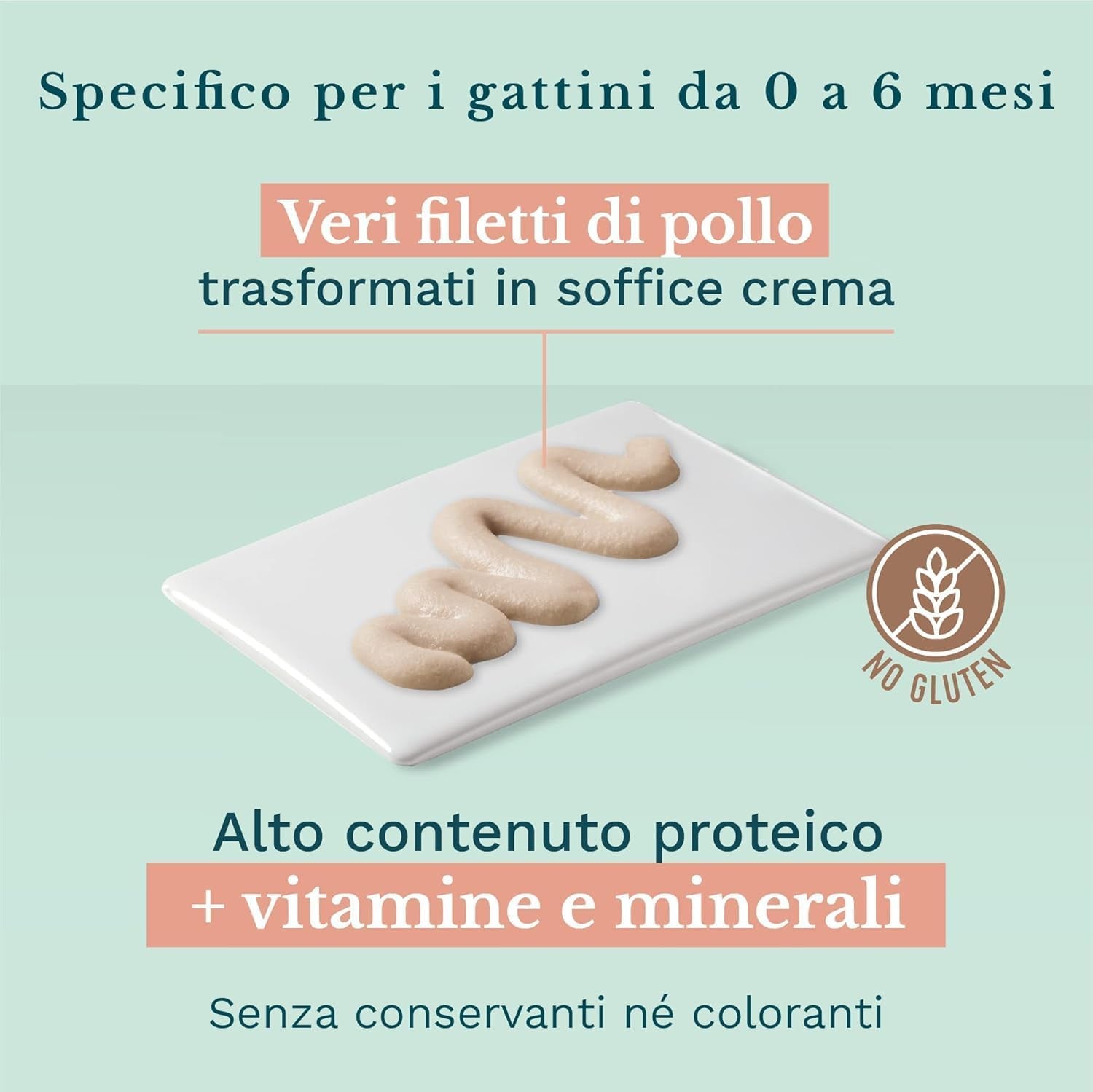 Hrană umedă pentru pisici mici cu cremă de pui și pui - Hrană umedă pentru pisici mici - Hrană umedă pentru pisici cu cremă de pui, fără cereale, cu conținut ridicat de proteine, vitamine și minerale (20 pliculețe x 150 g)