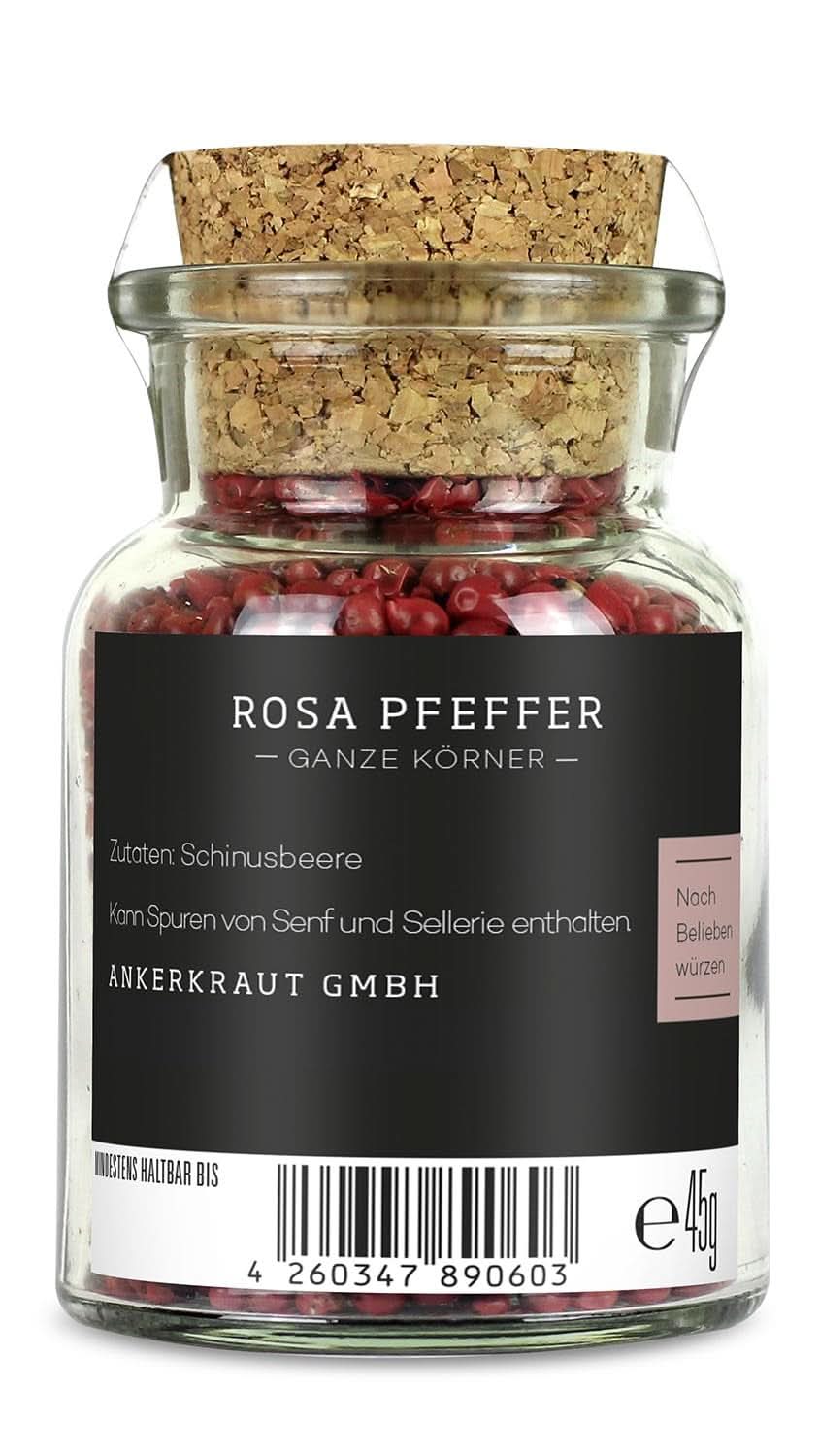 Ankerkraut, pink pepper (Schinus Berry), pink berries, perfect for Gin and Tonic, 45 grams Condimente Naty Shop
