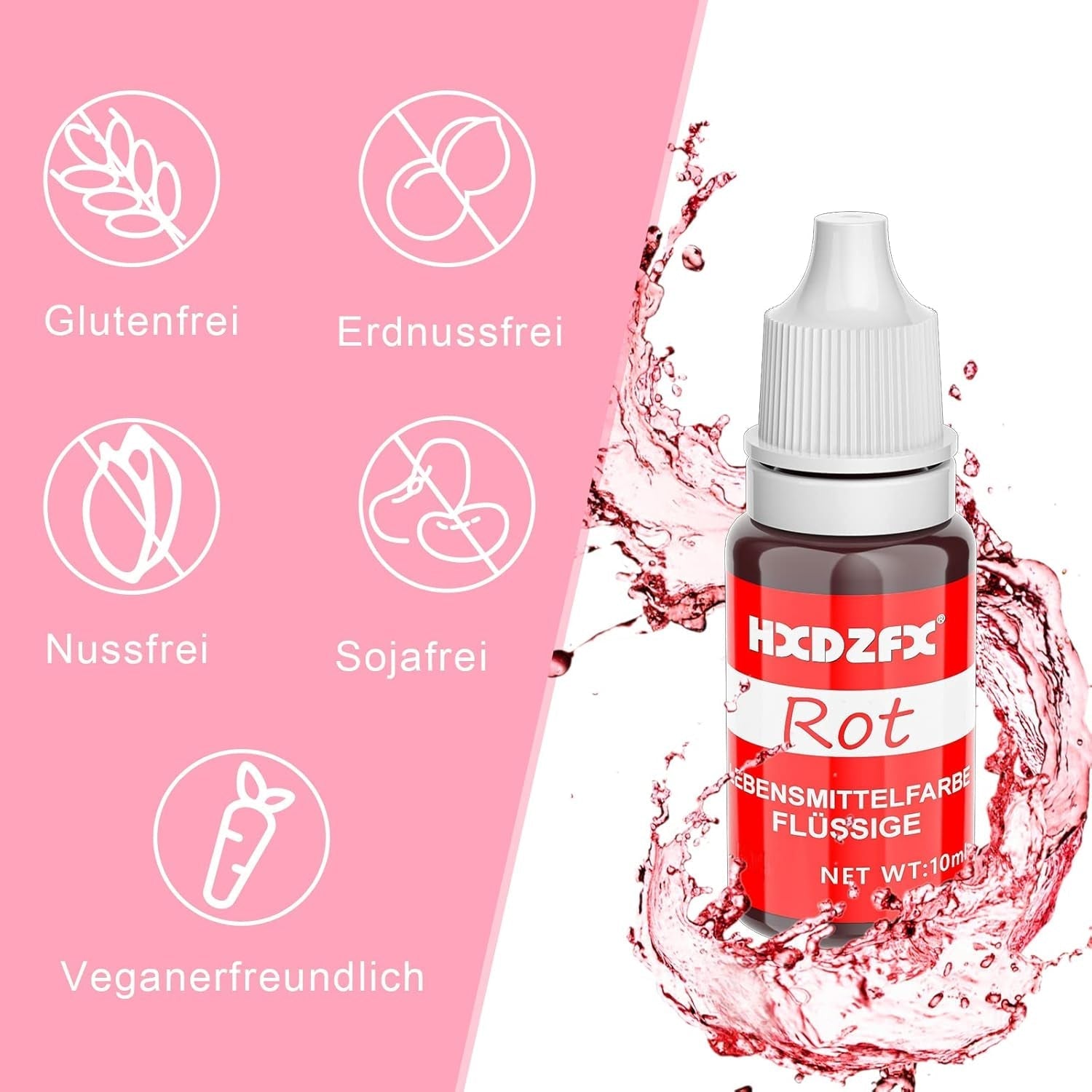 Colorant alimentar - Set alimentar lichid de 8 culori pentru decorarea torturilor, copt, colorant pentru ouă de Paște, colorant alimentar foarte concentrat pentru decorarea torturilor, meșteșuguri DIY, săpunuri - 10 ml fiecare