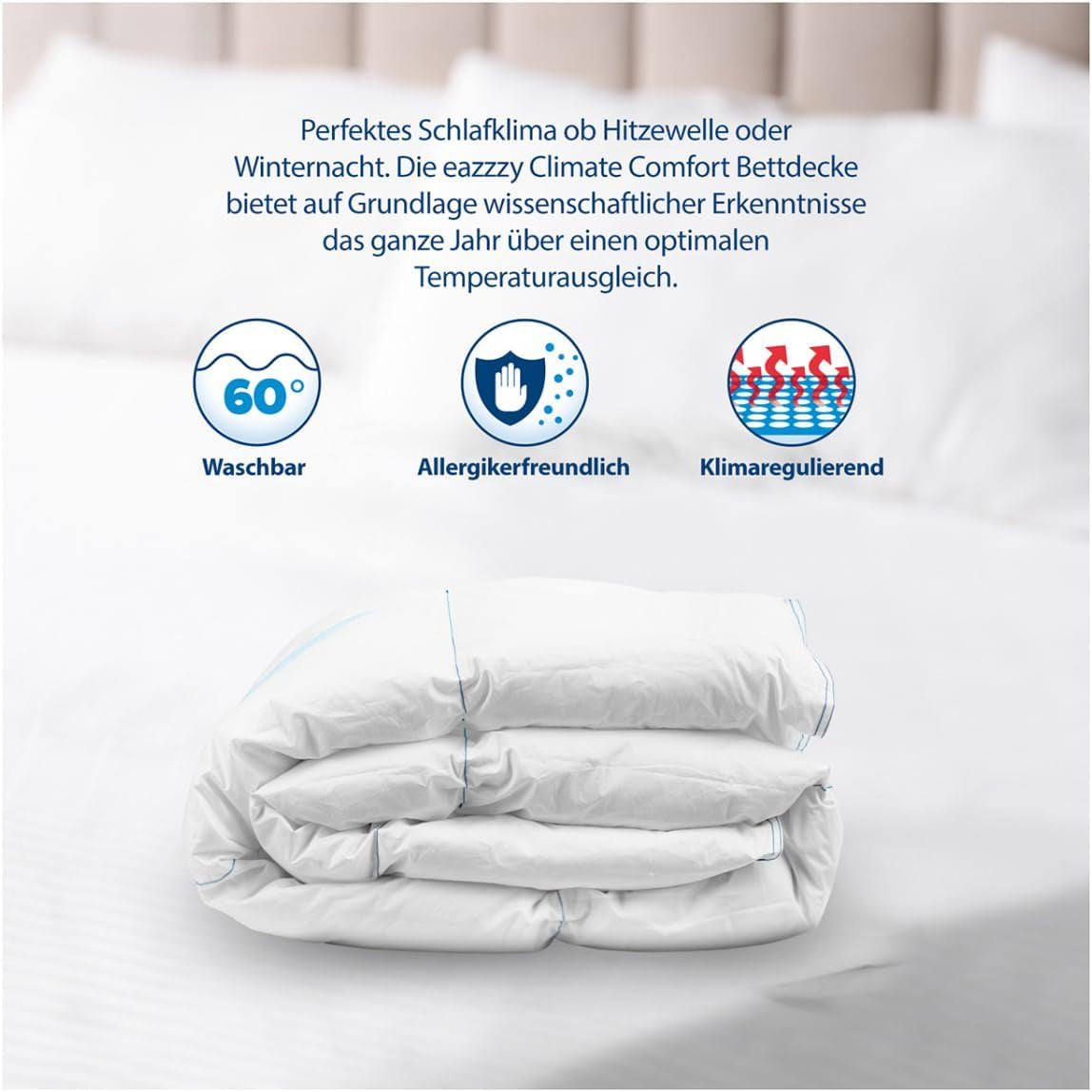 Plapumă Genius Eazzzy Climate Comfort 155 X 220 Cm, Etanșă la fibre, Plapumă ușoară pentru toate anotimpurile, Plapumă respirabilă, Temperatură plăcută pentru somn, Plapumă pentru toate anotimpurile Plapumi si pilote Naty Shop