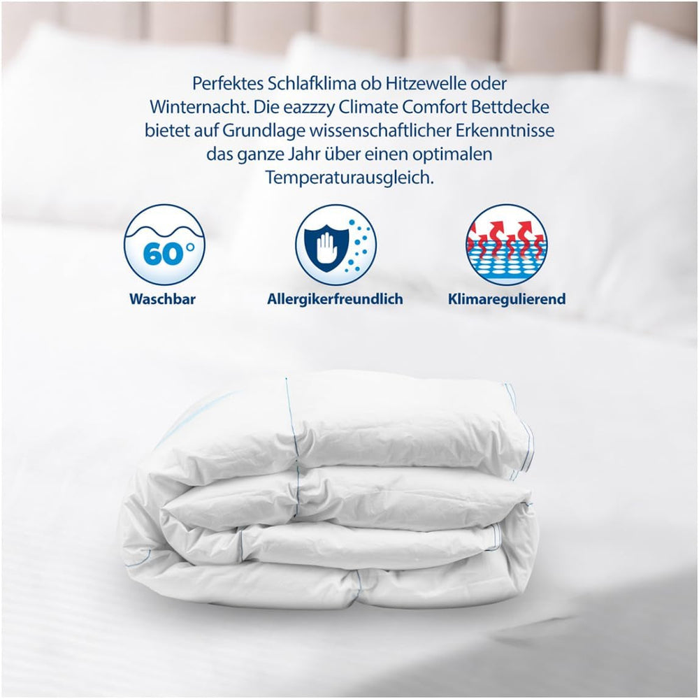 Genius Eazzzy Climate Comfort Quilt 155 X 220 Cm, Fiber-tight, Lightweight quilt for all seasons, Breathable quilt, Pleasant temperature for sleep, Quilt for all seasons Quilts and quilts Naty Shop