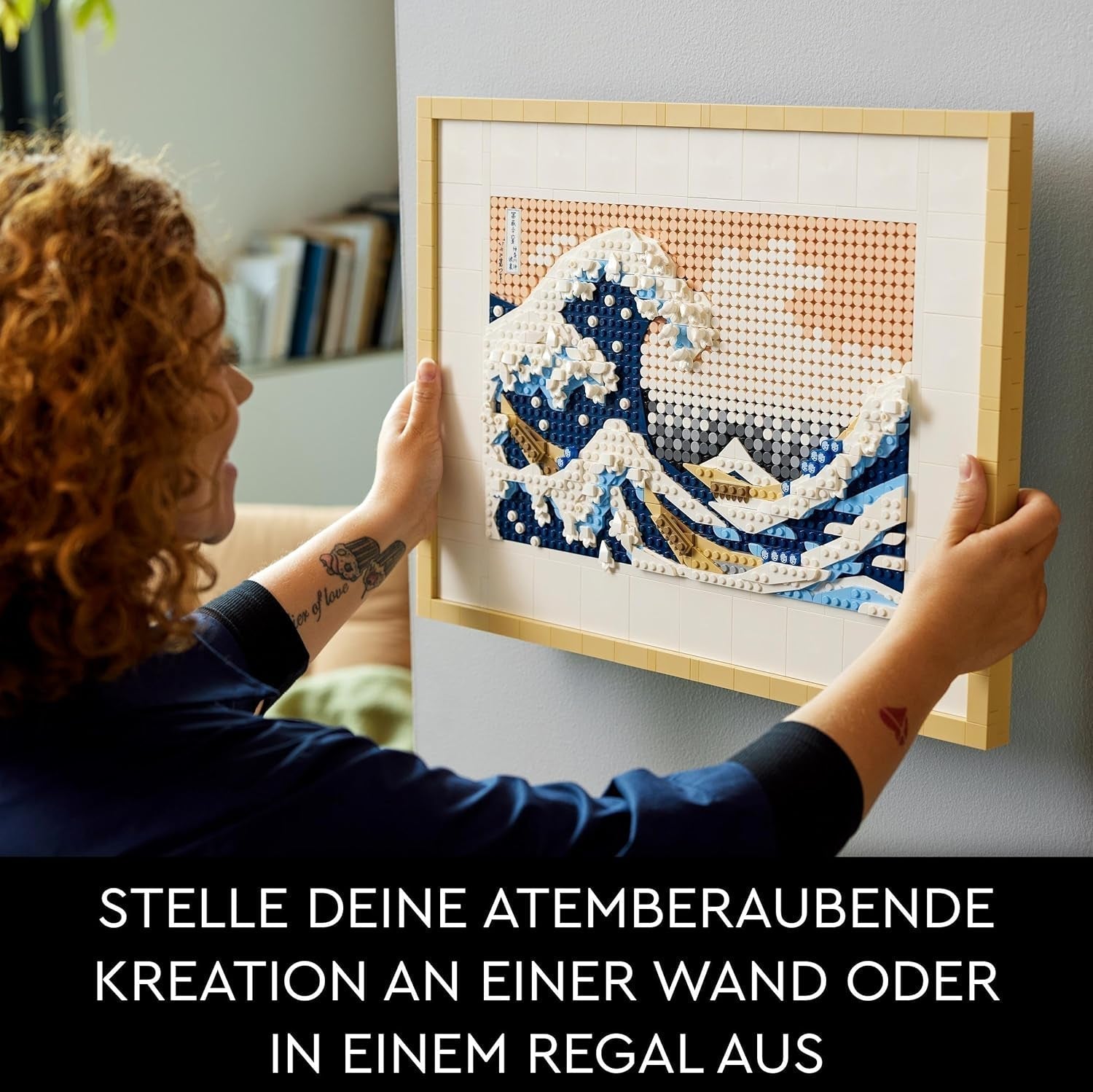 LEGO 31208 Art Hokusai - The Great Wave 3D Japanese Wall Decorations Craft Set Framed Ocean Canvas Adult Hobbies DYI Home Office Decorations Building Kits Besuche den LEGO-Store