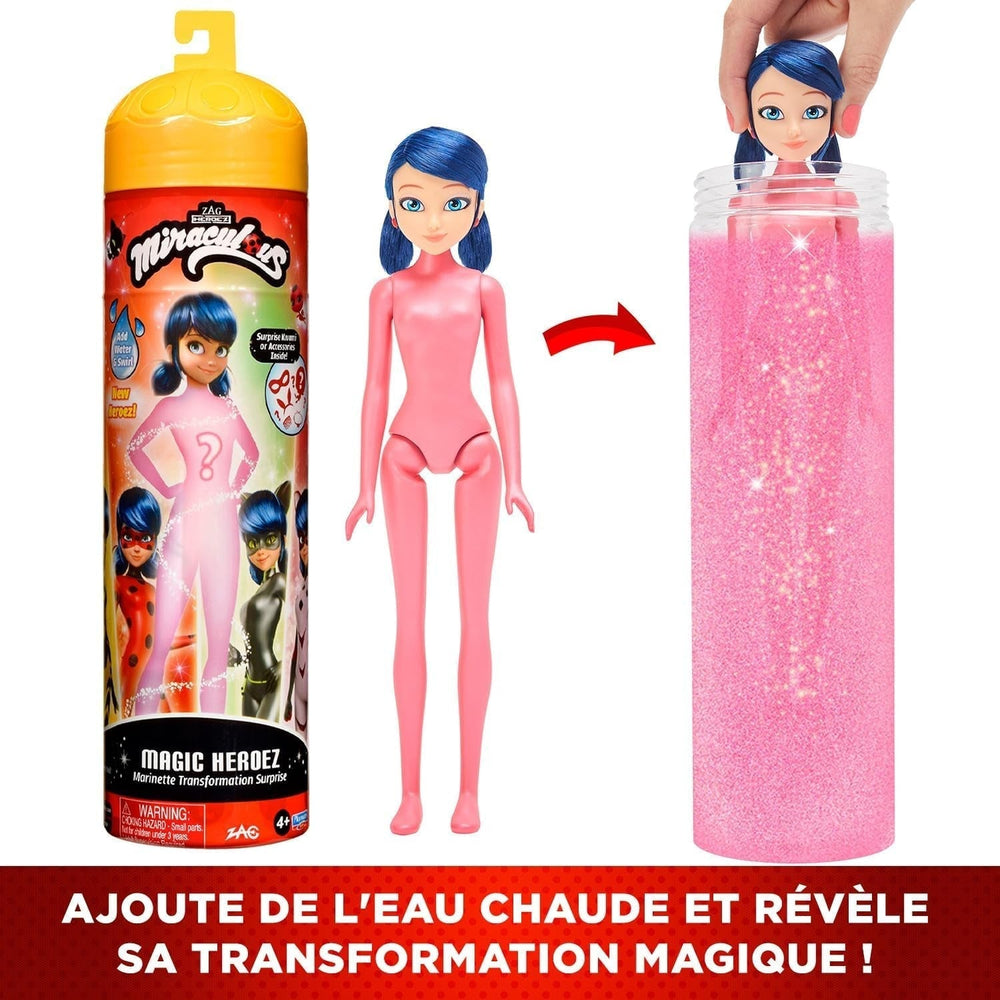 Bandai - Miraculous Ladybug - Doll Marinette Color Change Surprise - Miraculous Jointed Doll, 26 Cm + 3 Surprises - Random Model - P50390 Dolls Naty Shop