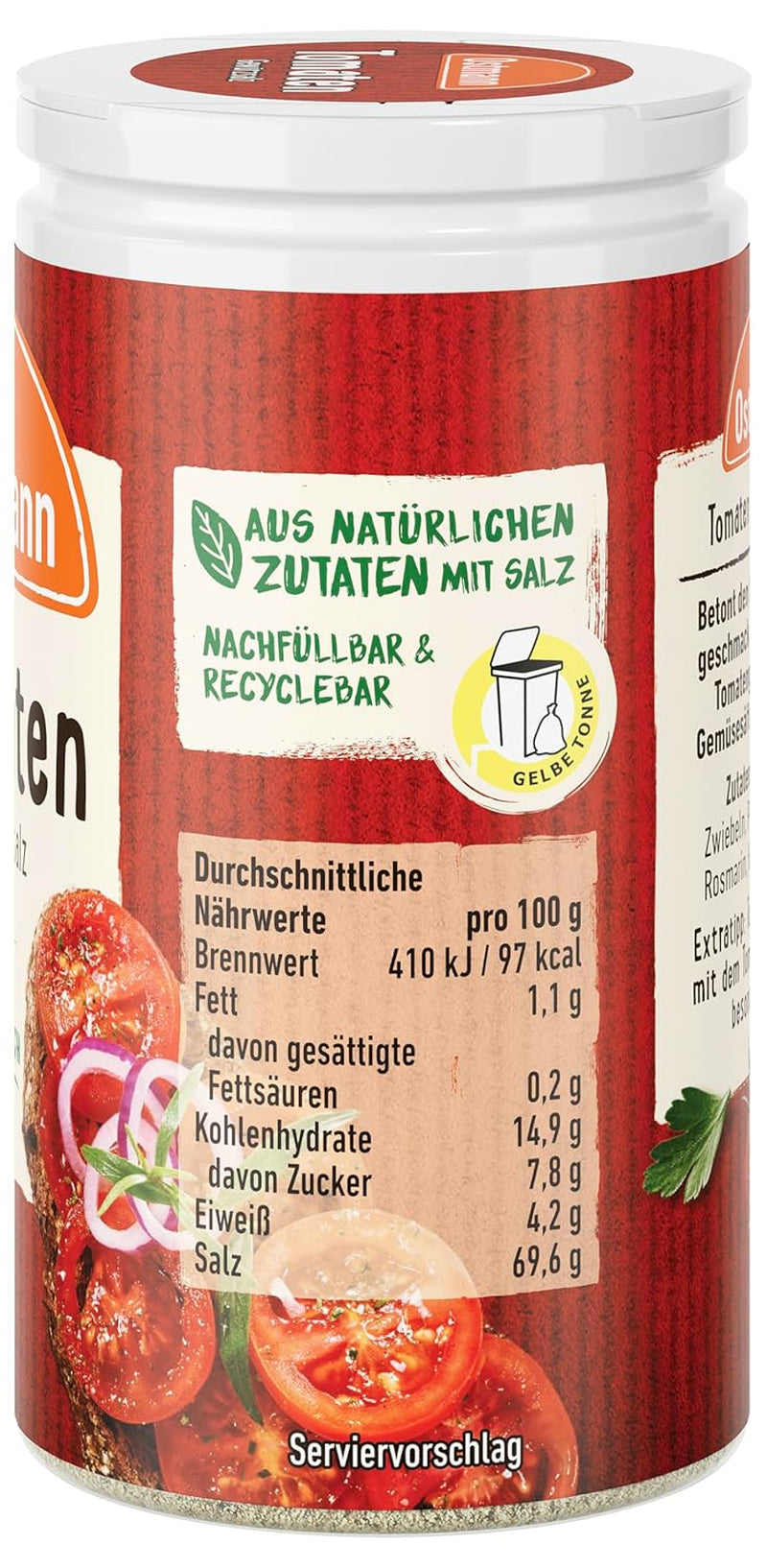 Ostmann Gewürze - Tomato Gewürzsalz | Perfect for seasoning tomato salad and bruschetta 60 g in Der Streudose