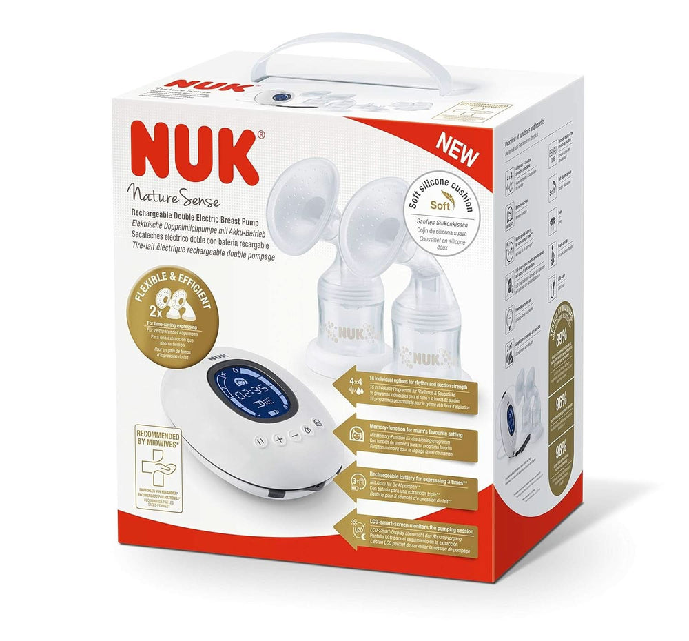 NUK Nature Sense Double Electric Breast Pump | With battery, LCD display 2X containers for breast milk of 150 ml Accessories Food and Breastfeeding Bebe Naty Shop