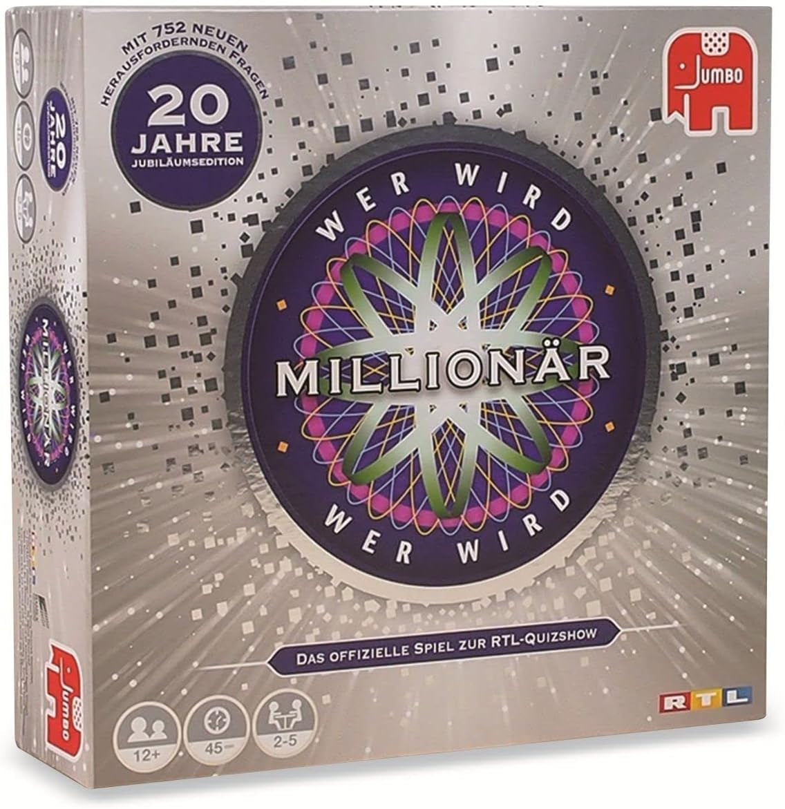 Jumbo Games 19736 Games - Who Wants To Be A Millionaire - 20th Anniversary - Board Game - Ages 12+