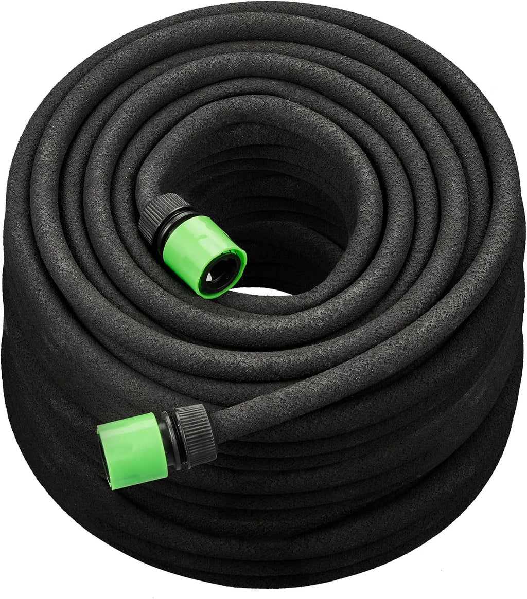 Furtun de picurare Relaxdays, irigare, furtun de irigare de 30 m, irigare straturi înalte și garduri vii, furtun de irigare, negru