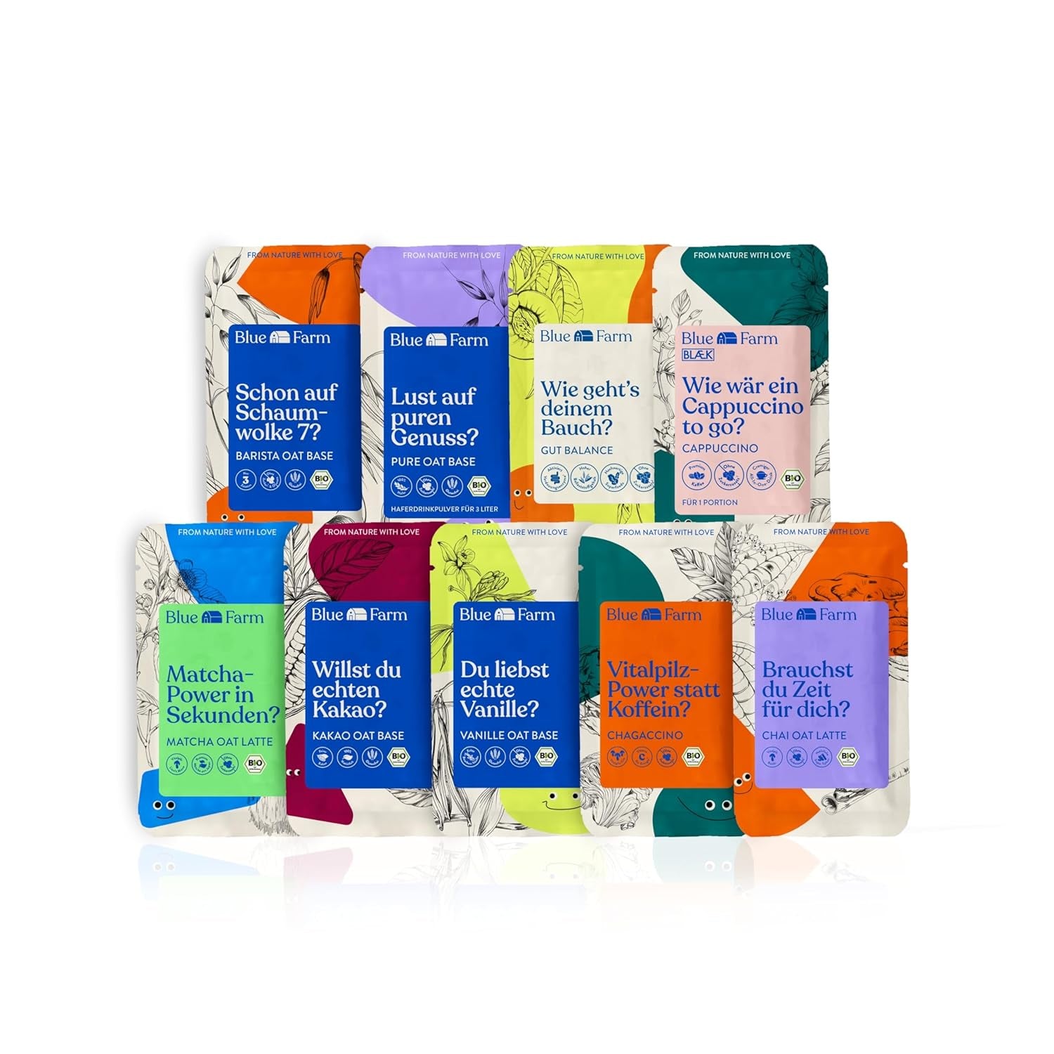 Blue Farm Pure Oat Base für bis zu 8 Liter Haferdrink zum Selbermischen – 100% beste Bio-Qualität – 100% vegan, lactose-free & gluten-free – 90% weniger Verpackungmüll