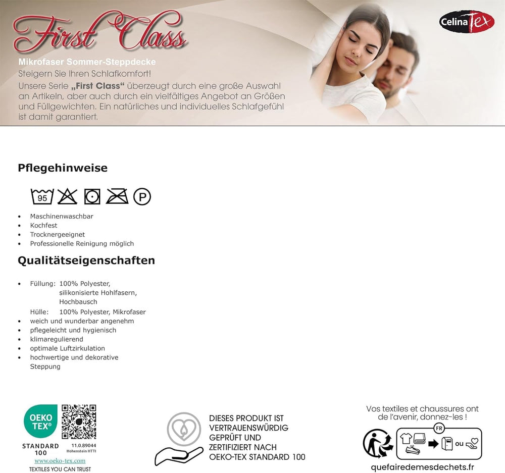 Celinatex First Class Summer Lightweight Duvet 155 X 200 Cm Quilt Ultra Lightweight Summer Breathable Duvet Duvets and quilts Naty Shop