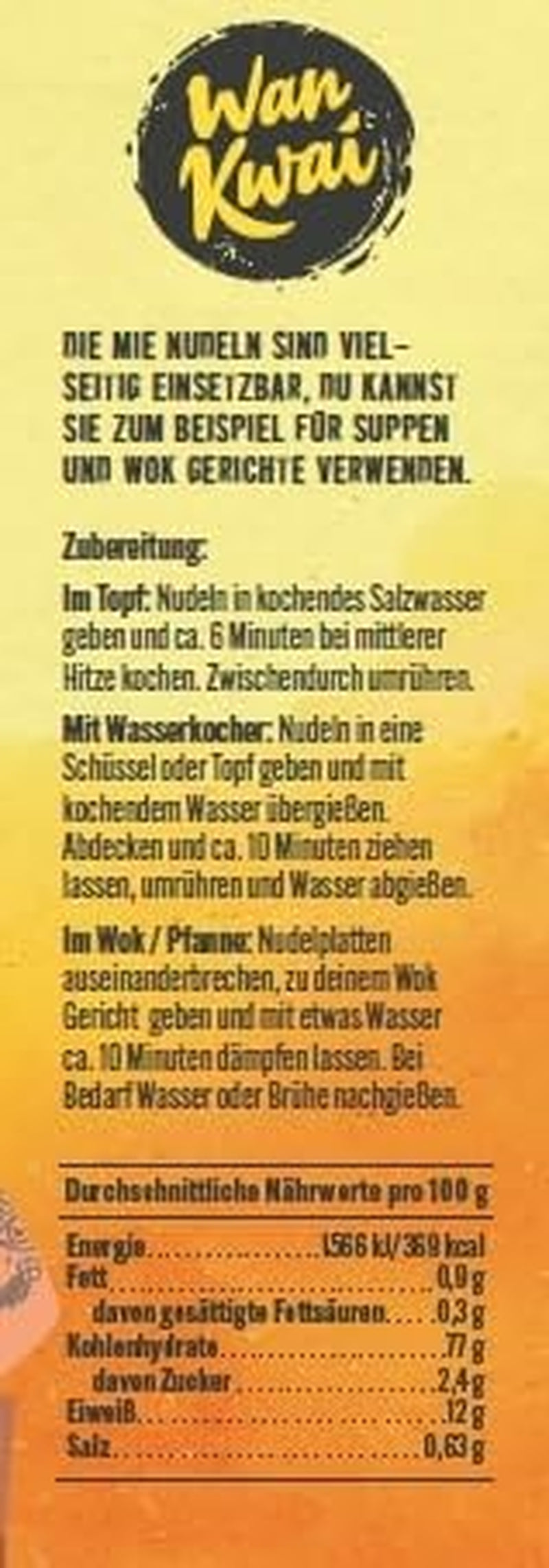 Wan Kwai Mie Noodles 250g: Versatile in soups and wok dishes, quickly prepared in 6 minutes, discover the taste of Asian cuisine and benefit from high quality ingredients.