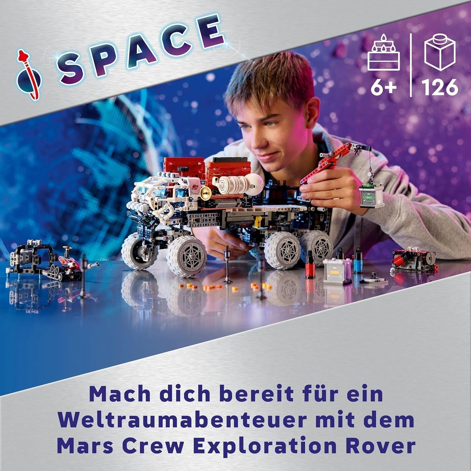 LEGO Technic Mars Exploration Rover, jucărie spațială, bazată pe nave spațiale NASA, set de construcție spațială, jucărie pentru copii, cadou pentru băieți și fete cu vârsta de 11+ 42180 Seturi de constructie Besuche den LEGO-Store
