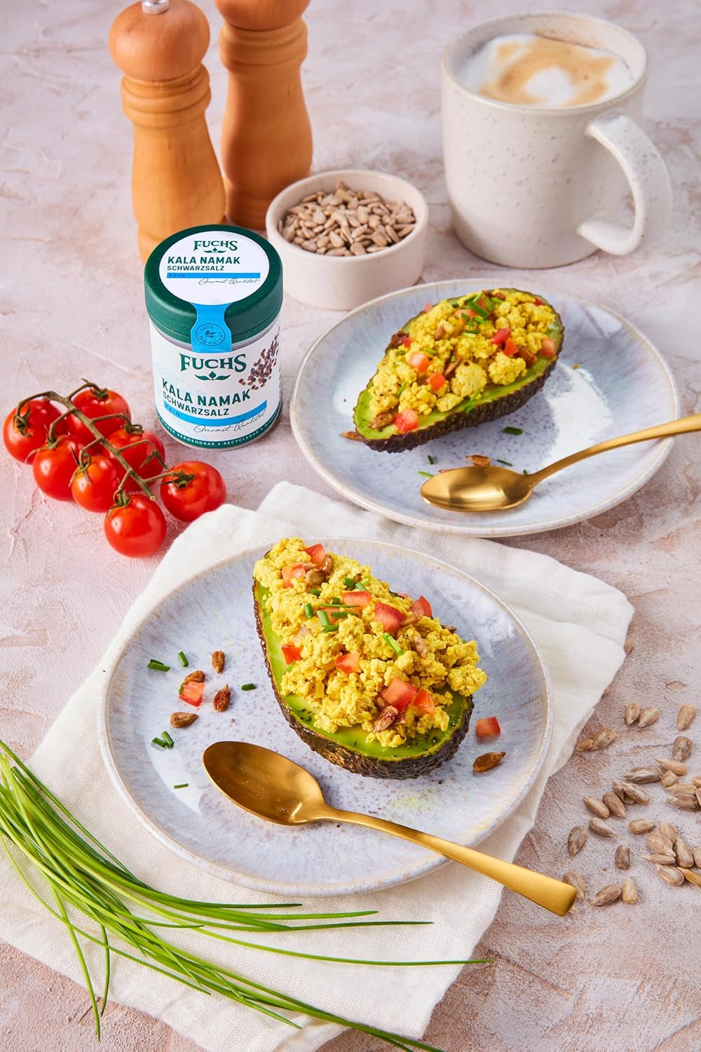 Fuchs Gewürze - Kala Namak - Schwarzsalz - Gewürzsalz für veganes Rührei - natural ingredients - 100 g in wiederverwendbarer, recyclebarer Dose