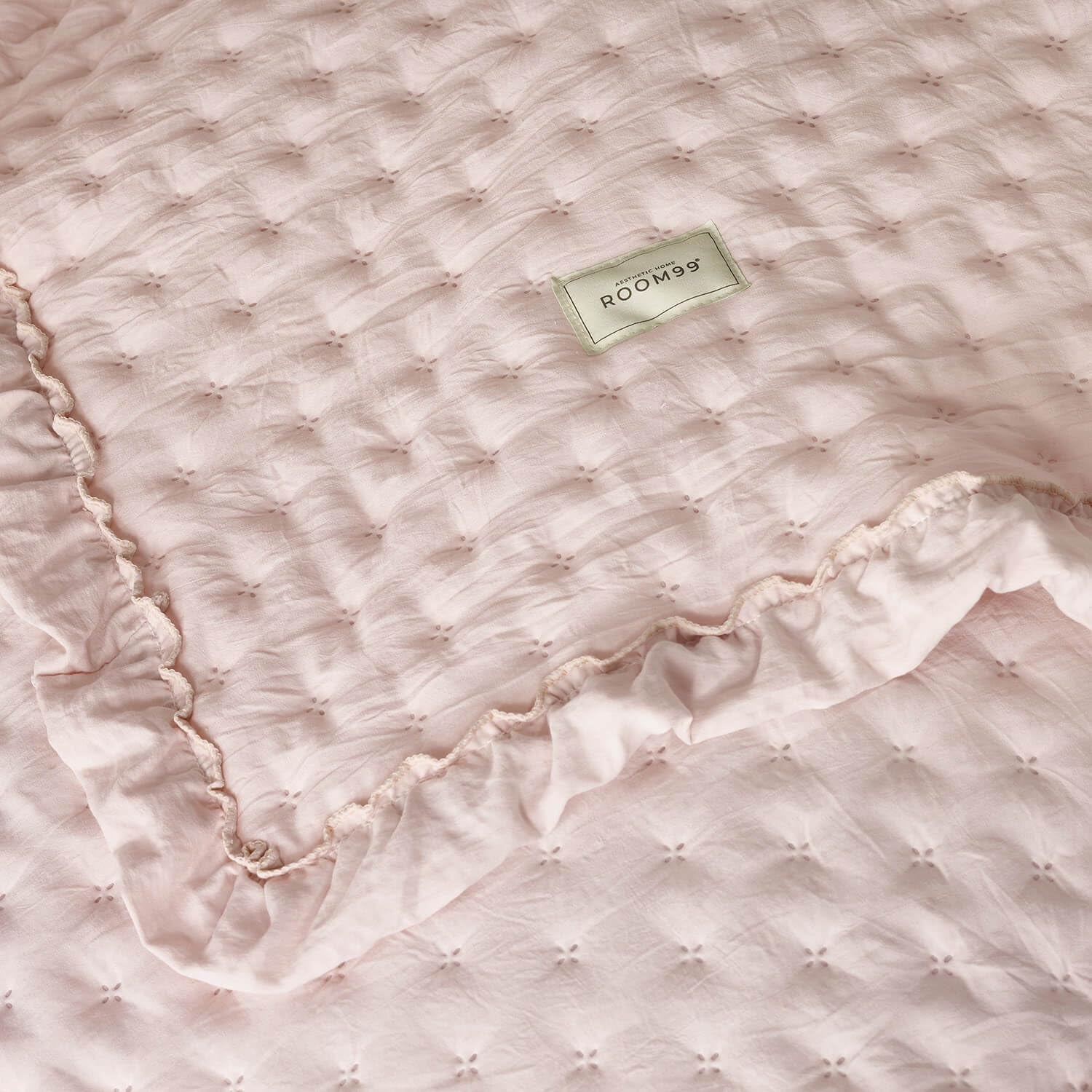 Molly Elegant Bedspread in Powder Pink 170 X 210cm Bedspread Versatile as a Bedspread or Sofa Throw Blanket for Bed and Sofa Blanket Style Ideal as a Bedspread Beds and Blankets Besuche den ROOM99-Store