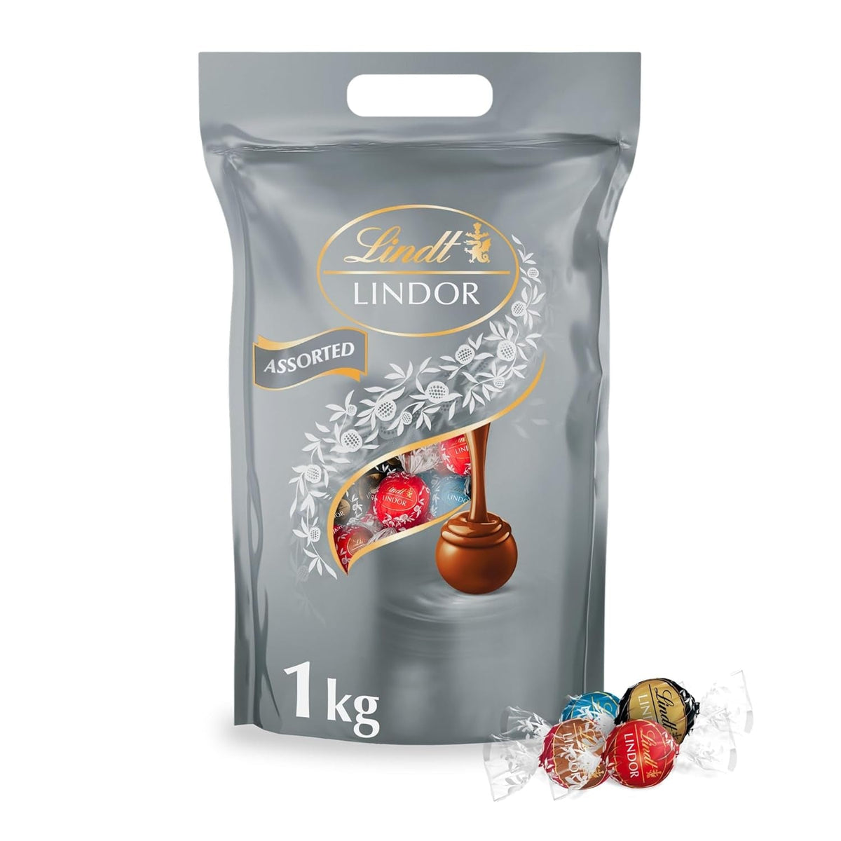 Lindt LINDOR Silver Mix, 1 Kg Bomboane de Ciocolata Naty Shop Default Title
