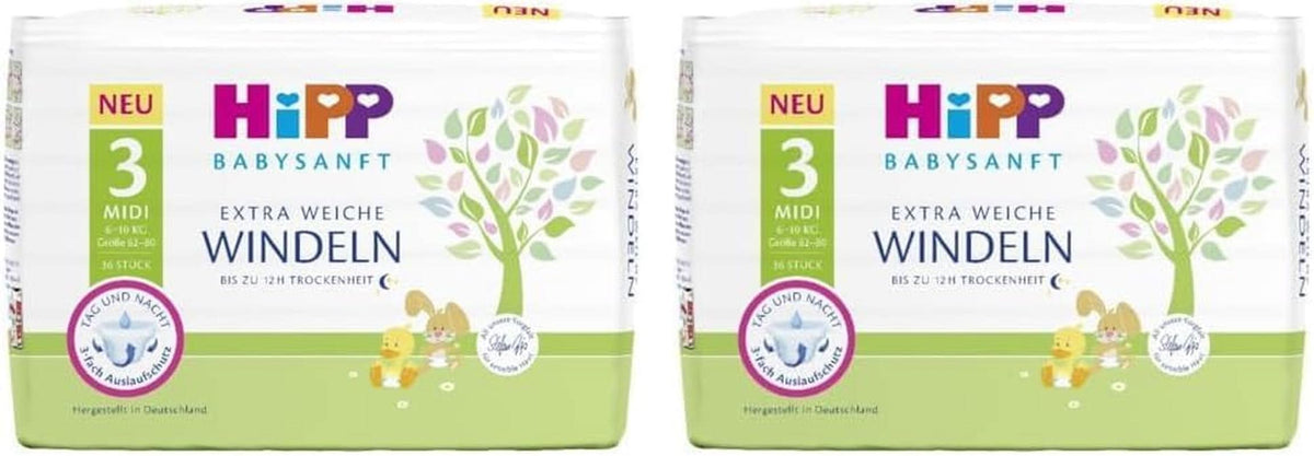 Diapers Midi 3 Single (Pack of 2) Mother and Child Naty Shop