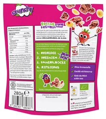 FRECHE FREUNDE Organic Breakfast Muesli Edda's Berry Crunchy Muesli Mix for Schoolchildren with Freeze Dried Strawberries Vegan 6 Pack (6 x 280g)