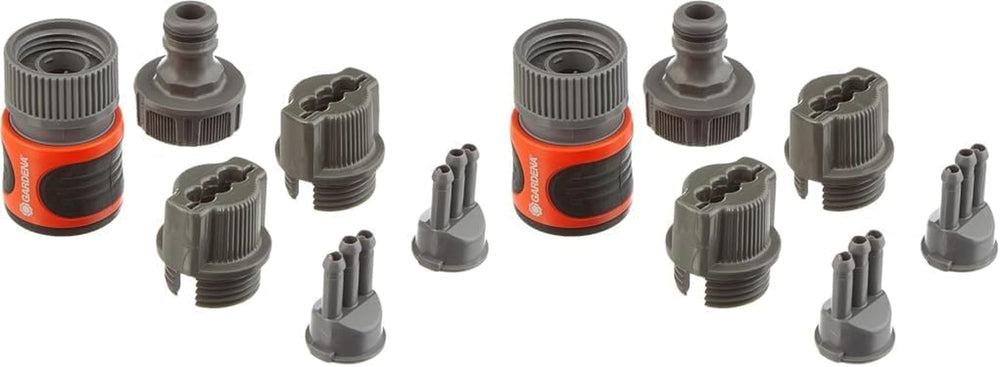 Set de conectare furtun aspersor Gardena: Racorduri de conectare pentru începutul și sfârșitul furtunului aspersorului, accesorii pentru articolele (995, 996, 997, 1998, 1999), Piese originale Gardena System (5316-20)