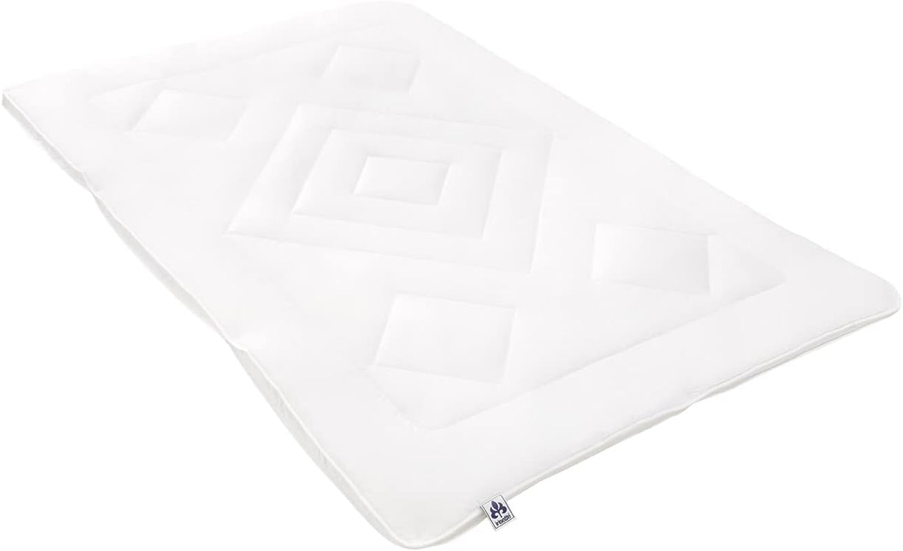 Irisette Noblesse duvet for all seasons - Made in Germany - Quilt with cover made of pure cotton, 135 X 200 Cm, Ã-ko-Tex certified Duvets and quilts Naty Shop Single 155 cm X 200 cm 4 seasons