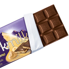 Milka Black Milk – Alpine black chocolate with milk and creamy nougat filling – 85g (pack of 5)