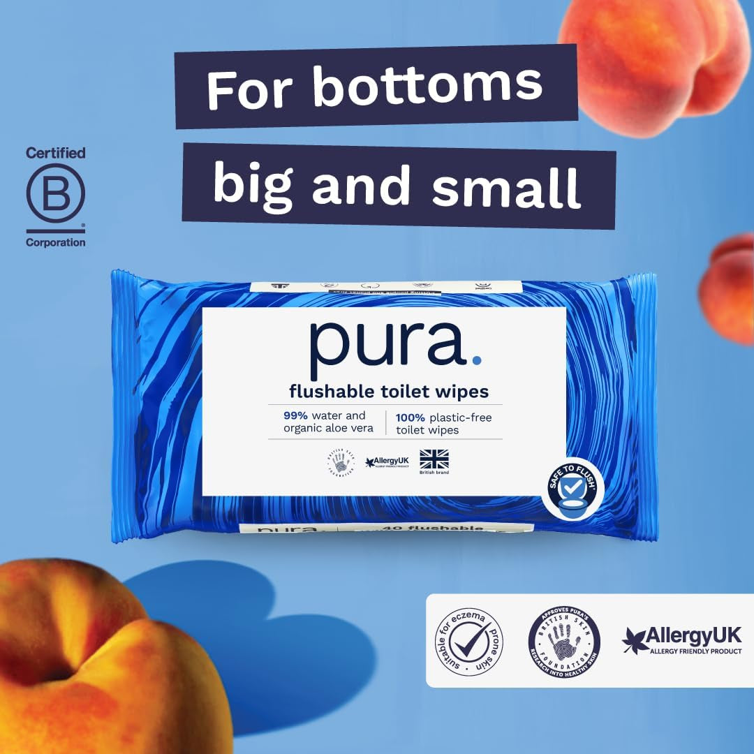 Eco Friendly Disposable Wet Wipes 560 Wipes (14 x 40 Wipes) Monthly Pack 100% Plastic Free 99% Water Sensitive Care Wet Wipes Fine to Flush Certified Biodegradable Vegan