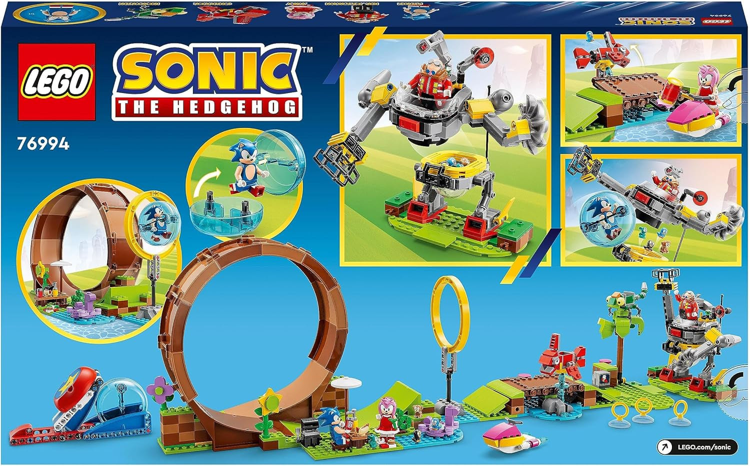 LEGO 76994 Sonic the Hedgehog Sonic's Loop Challenge in Green Hill, buildable toy for kids, boys and girls with 9 characters including Dr Eggman and Amy Building sets Besuche den LEGO-Store