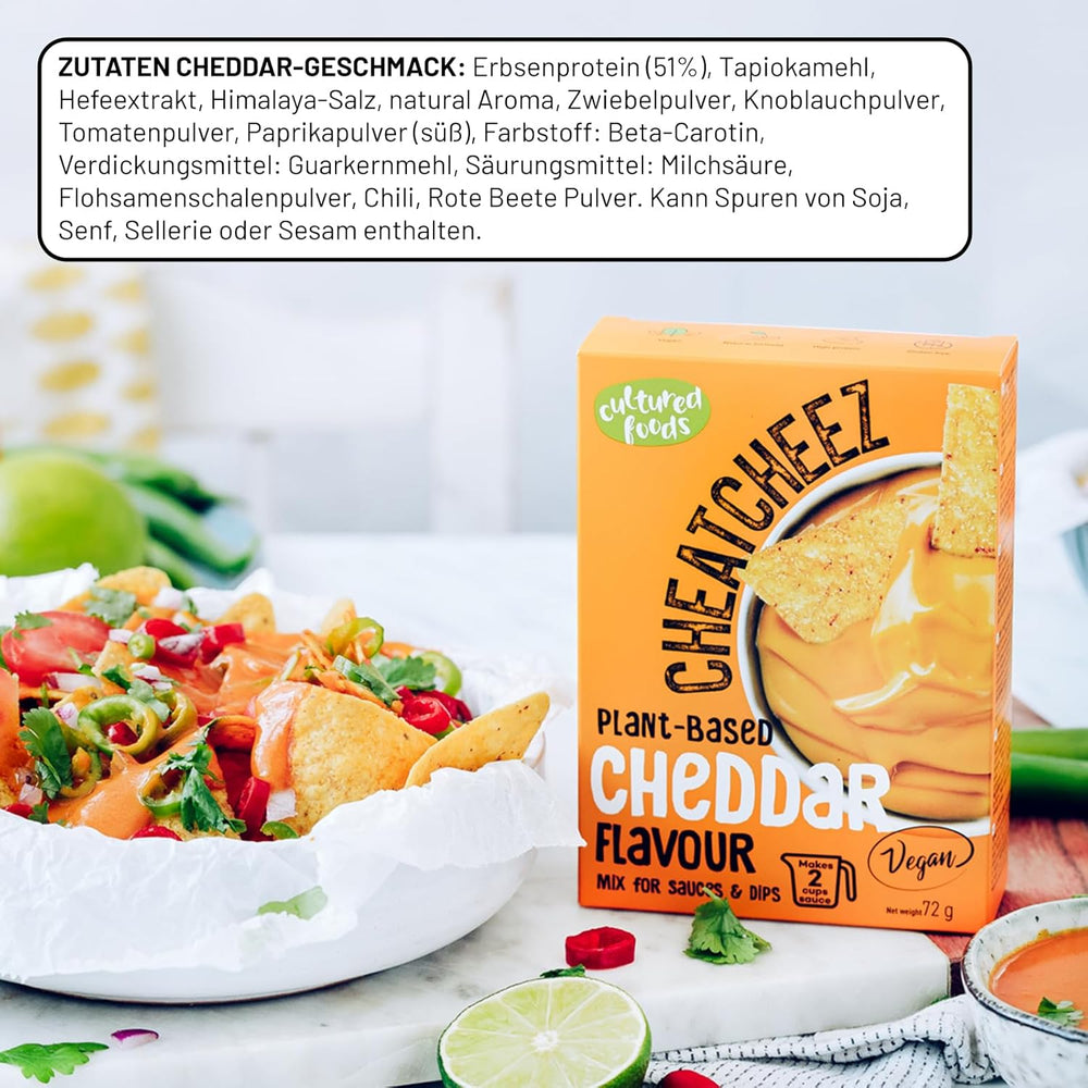 Cultured Foods Veganer Käse Käseersatz Laktosefrei Glutenfrei 2-er Set Gouda Und Cheddar CHEATCHEEZ