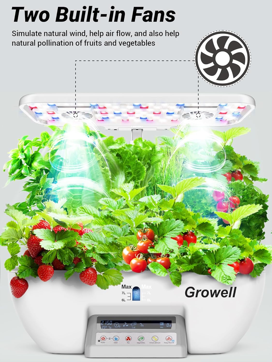 17 Capsules Hydroponics Kit for Herb Garden with 102 28W Full Spectrum Grow Lights and 2 Fans Indoor Garden with Water Pump Tank