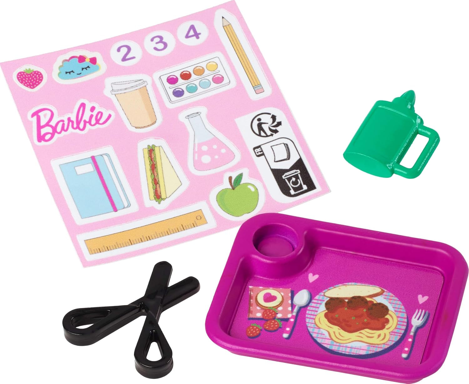 Păpușă Barbie profesoară cu păpușă de modă brunetă cu rochie cu model, 1 păpușă Toddler și accesorii pentru clasă, JCR76 Papusi Naty Shop