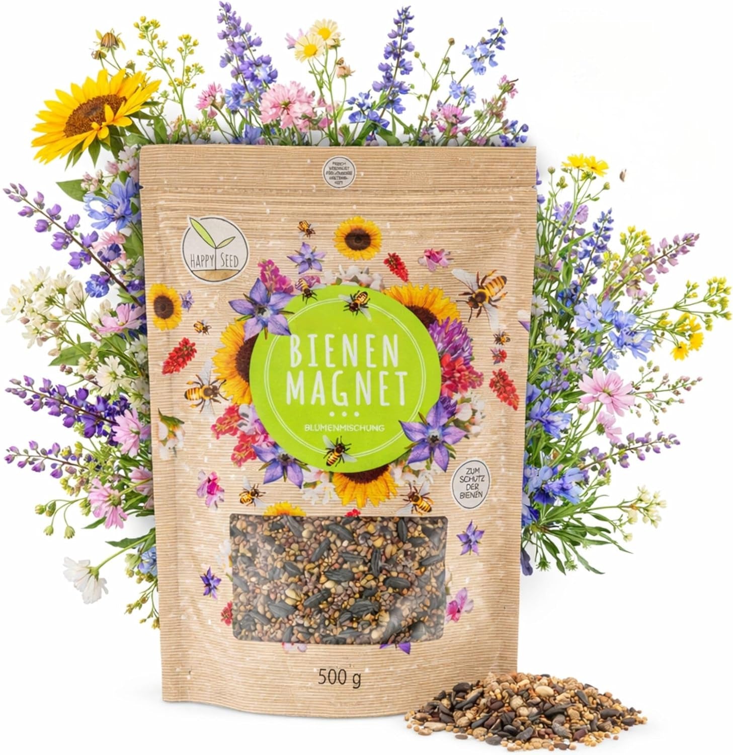 100g Wildflower Seeds for a Colorful Bee Pasture - Vibrant and Nectar Rich Wildflower Seed Blend for Bees and Butterflies (Includes FREE eBook)