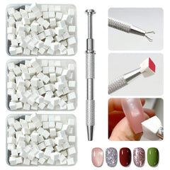 KASURE 300 Stück Nail Art Schwamm, Metall Mit Greifer Nagel Pinsel, Nageldesign Zubehör Für Nail Art, Schwammpinsel Für Farbverlaufs-Nageldesign
