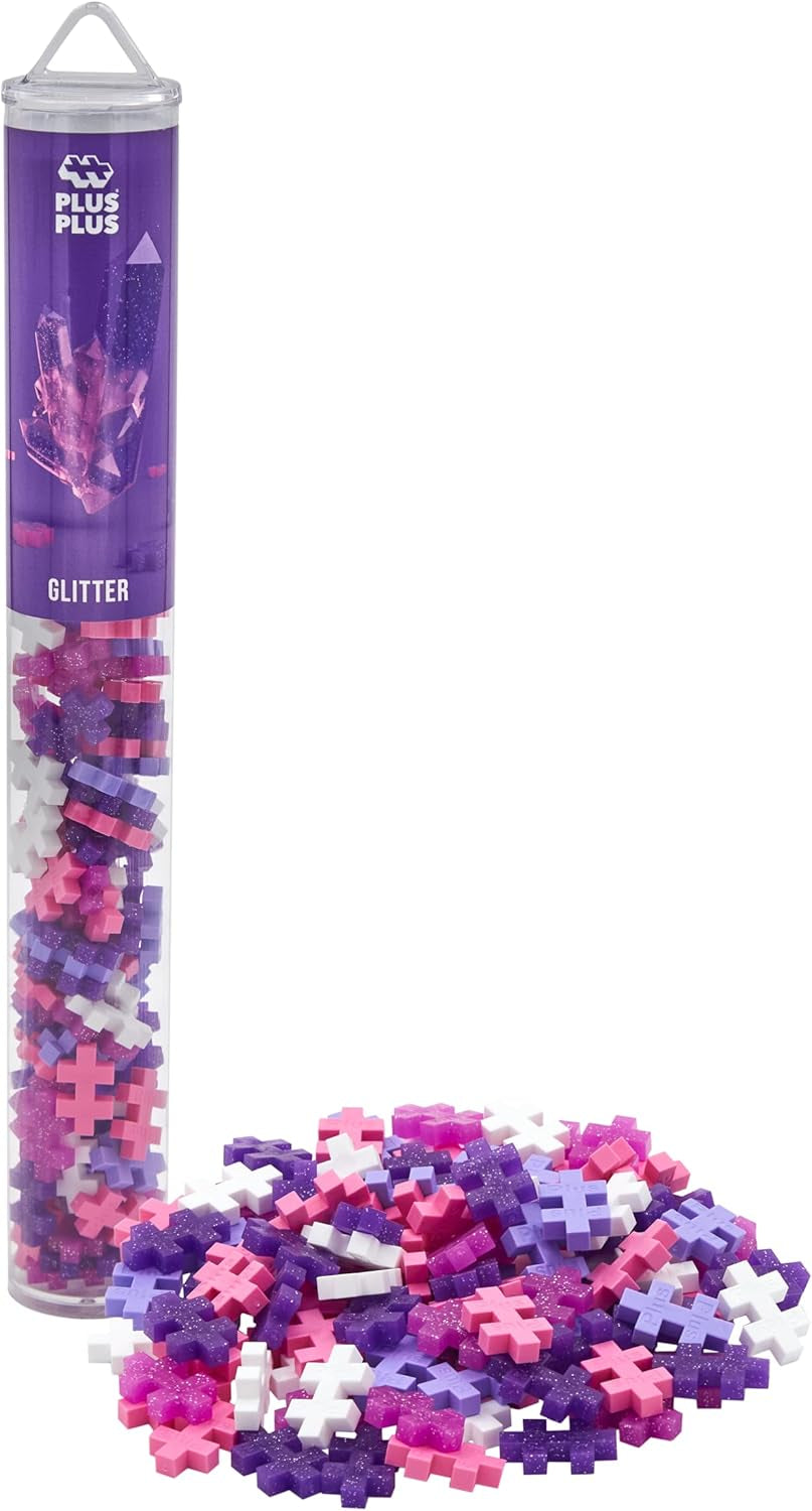 Plus-Plus 9604262 Geniales Konstruktionsspielzeug, Regenbogen, Kreativ-Bausteine Tube, 240 Teile