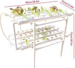 Hydroponic Grow Kit PVC Hydroponic Grow System 2 Layers 72 Holes Hydroponic System Grow Kit Soilless Plant Growing Systems Soilless Hydroponic Grow System In Water