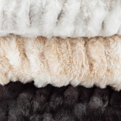 Lavish Home Oversized Gerüschte Faux Fur Blanket, 152.4 X 203.2 Cm, Jacquard Faux Fur, Queen Size Throw for Beds and Sofas, Gray Beds and Blankets Lavish Home