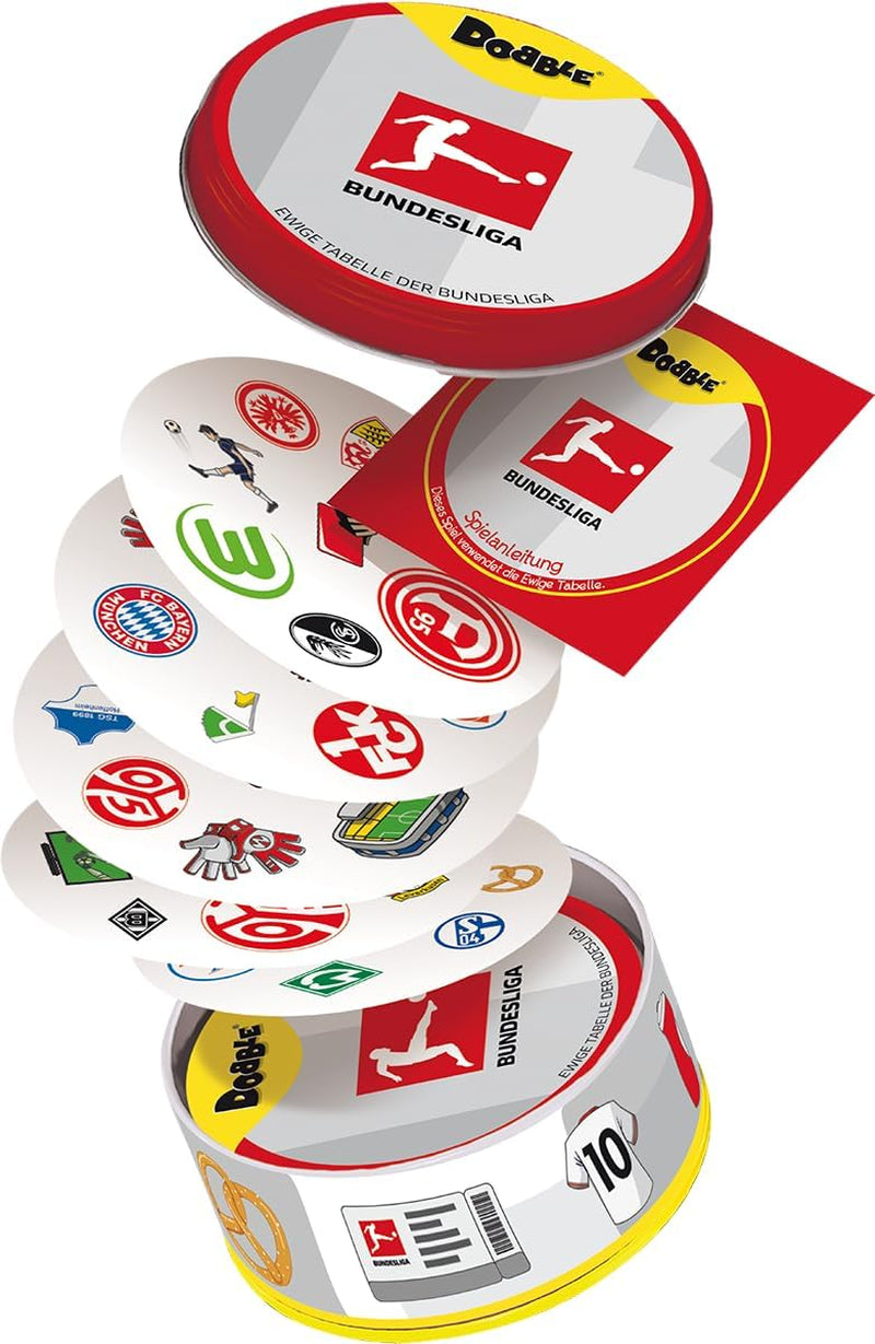 Dobble Bundesliga, family game, card game, 2-8 players, ages 6+, 15 minutes, German