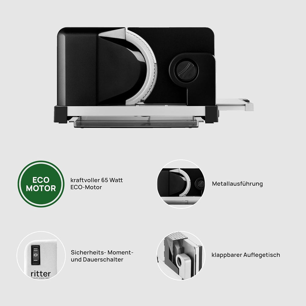 Ritter Icaro 5 Feliator electric multifuncțional pliabil și feliator de pâine din metal cu motor ecologic, fabricat în Germania Rasnite si Feliatoare Naty Shop