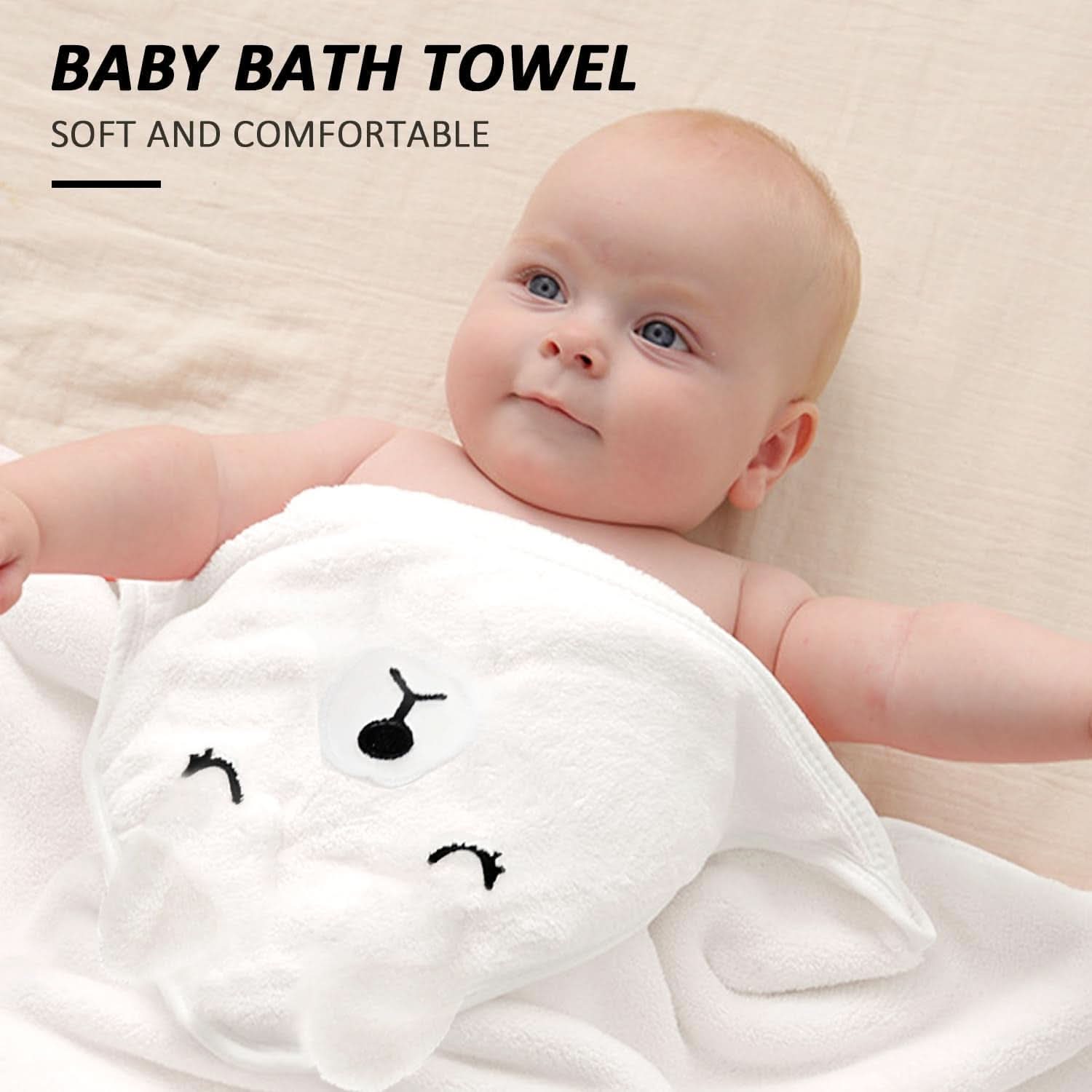 Prosop cu glugă pentru bebeluși, moale, absorbant Mama si Copilul Naty Shop