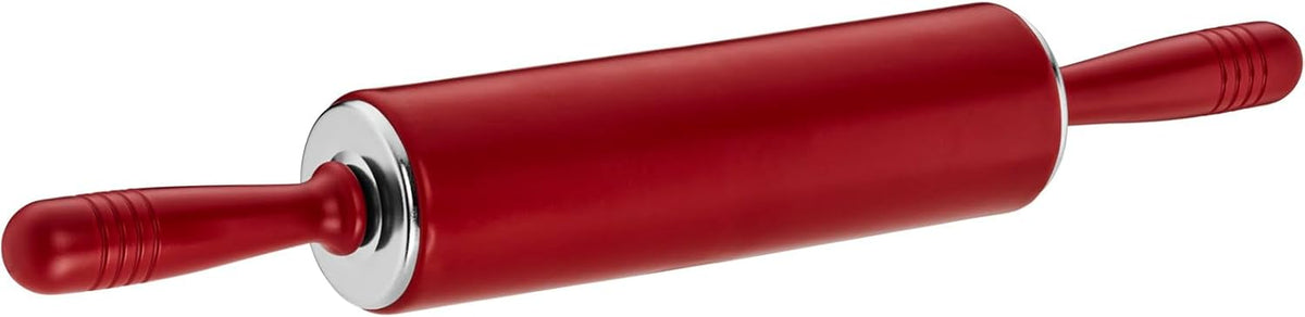 Original Kaiser Original Kaiserflex Red Teigroller Silikon 49 x 6.5 cm, Nudelholz Silikon mit Metallkern, ergonomische Griffe, hitzebeständig bis 200°C, rot