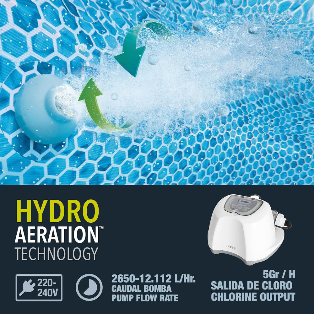Intex 26668 - Krystal Clear Salt Water Filter System for 2650-12112 L/h Filter Pump for Small Pools up to 26500 L Plastic White