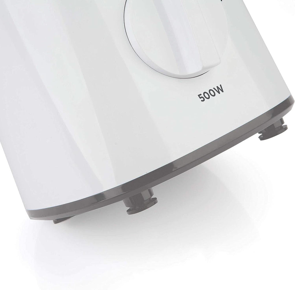 BLACK+DECKER Standmixer | 500W | 2 Geschwindigkeiten | Pulse-Funktion | Glaskrug | 1,5L | Edelstahlmesser Mit 4 Klingen | Herausnehmbar Und Leicht Zu Reinigen | Weiß Und Grau Bucatarie Naty Shop