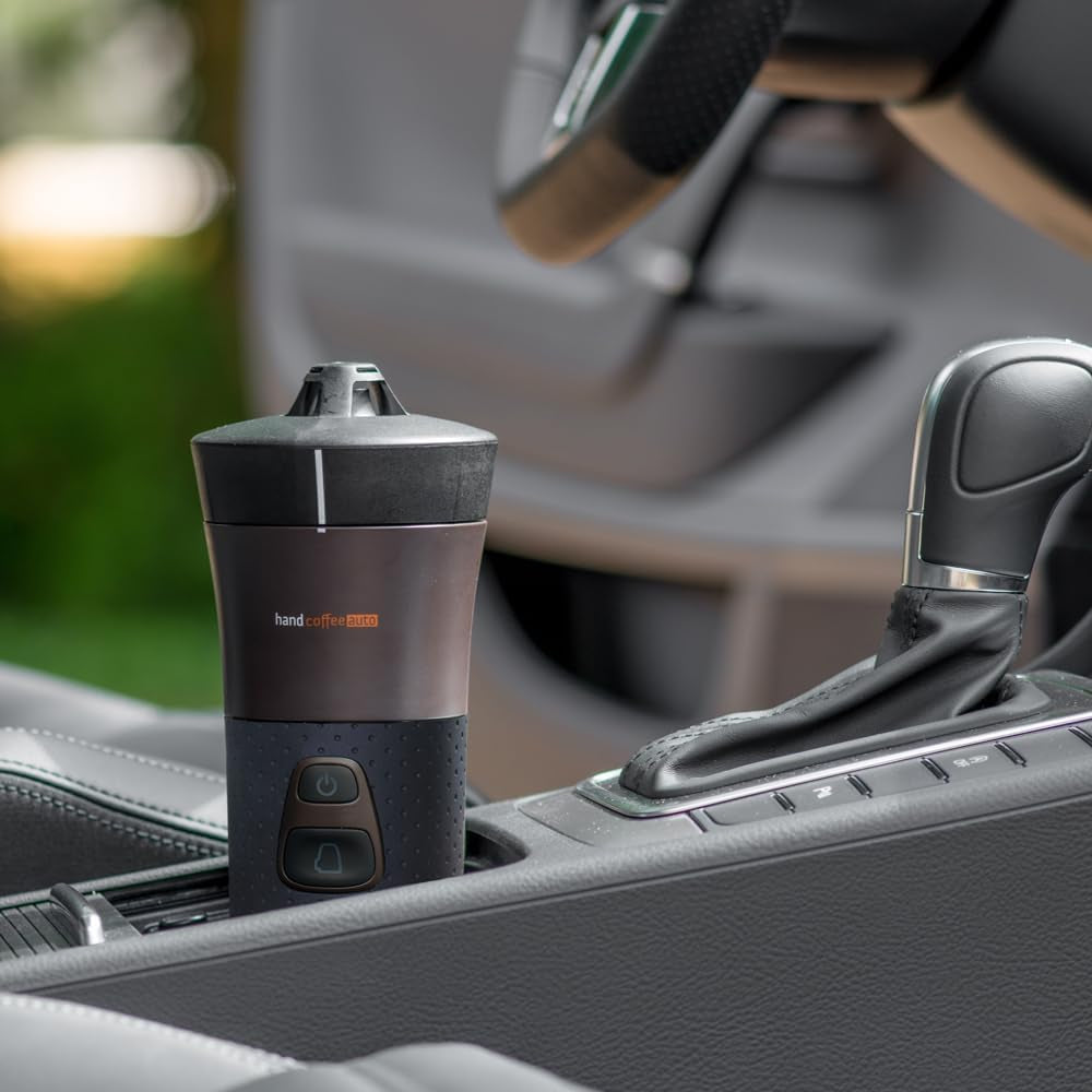 Handpresso - Handcoffee Auto 21000 | Espressor auto de 12V - Espressor de 12 volți pentru mașini | Espressor Senseo Pad pentru mașini - Espressor de călătorie de 12V | Espressor de 12 volți pentru autorulote