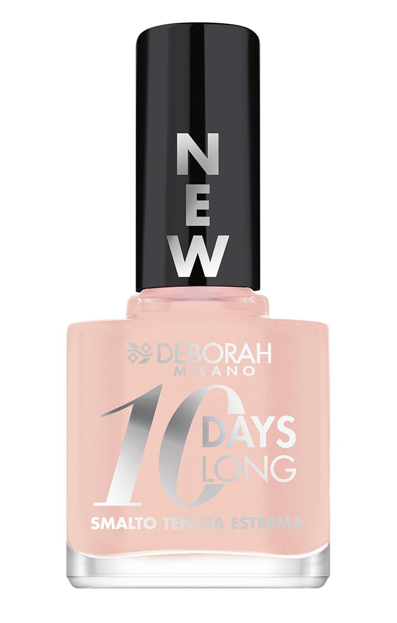 Milano nail polish set for strengthening brittle and swollen nails, 9.5 ml and nail polish 10 Days Long N.882 Nude Rose, long-wear glossy effect, 11 ml