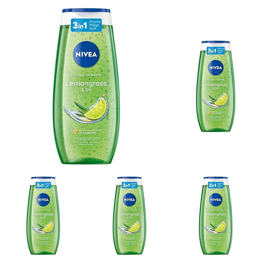 NIVEA Lemon Grass And Oil shower gel, 250 ml Shower and bath Naty Shop 5 pieces x 250 ml