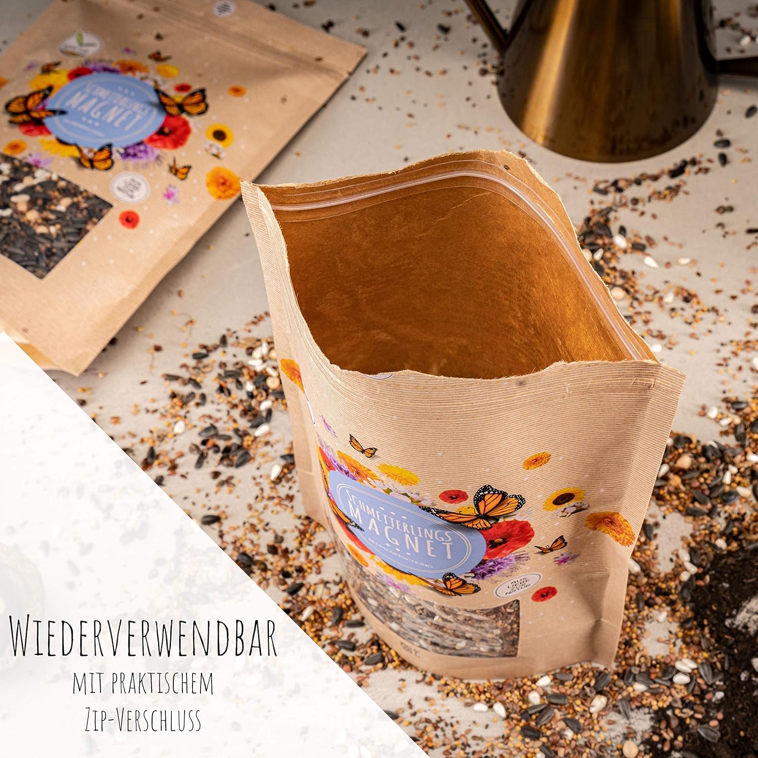 100g Butterfly Seeds for a Colorful Flower Meadow - Colorful and Nectar Rich Wild Flower Seed Mix for Butterflies