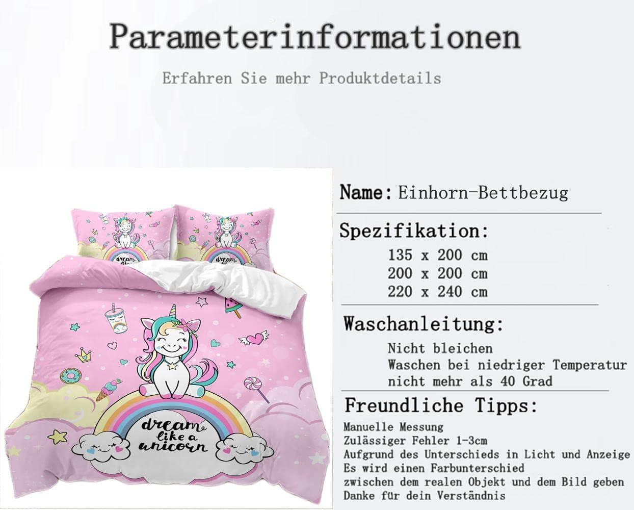 Bedding for girls, Unicorn, 2 pillowcases Bedding - children Naty Shop