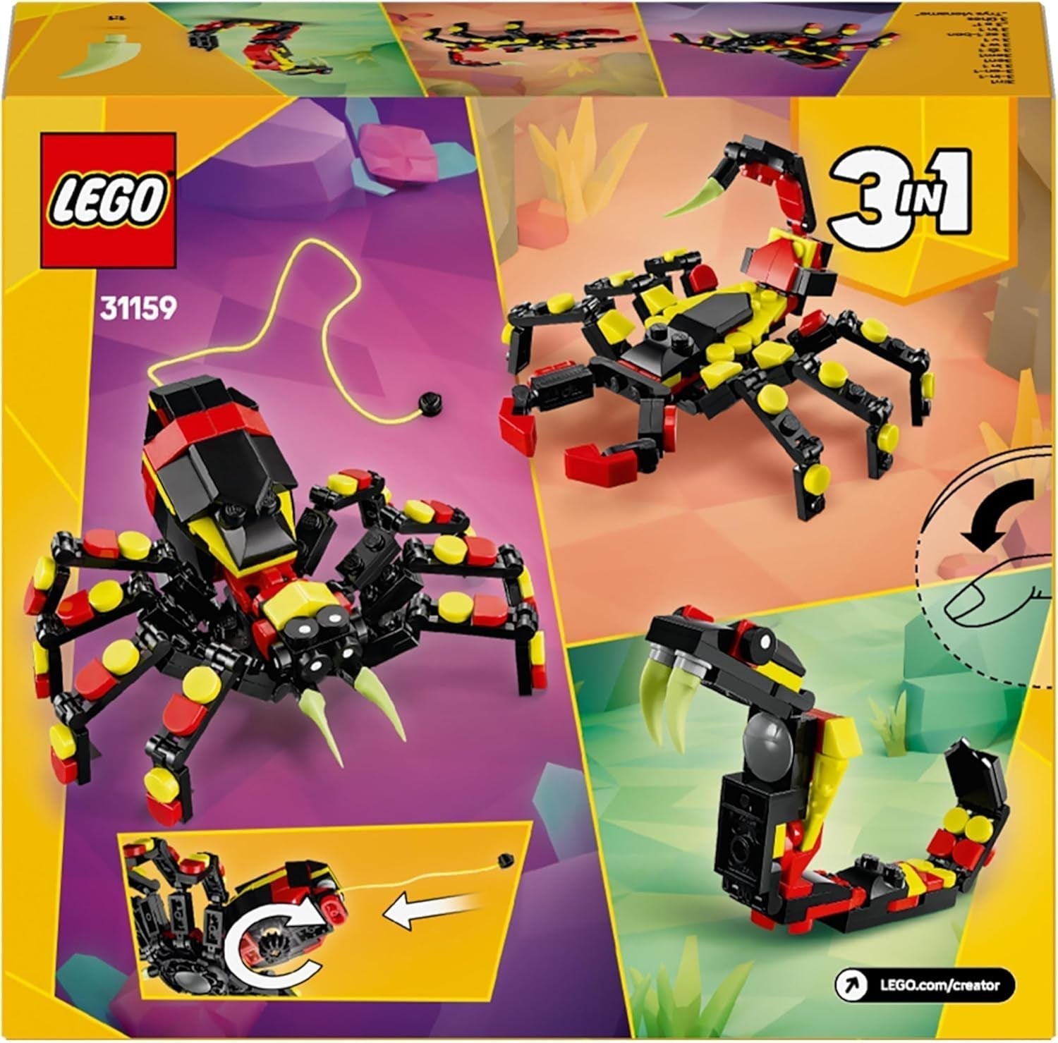 LEGO Creator 3In1 Wild animals: Surprise spider - toy to rebuild into a scorpion or snake figure - building set with 3 models - gift for boys and girls from 7 years 31159 Building sets Besuche den LEGO-Store