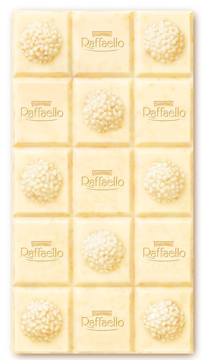 Ferrero Raffaello Chocolate Bar - Valentine's Day Gift for Him and Her - White Chocolate with Coconut Cream and Almonds - 1 Chocolate Bar x 90g